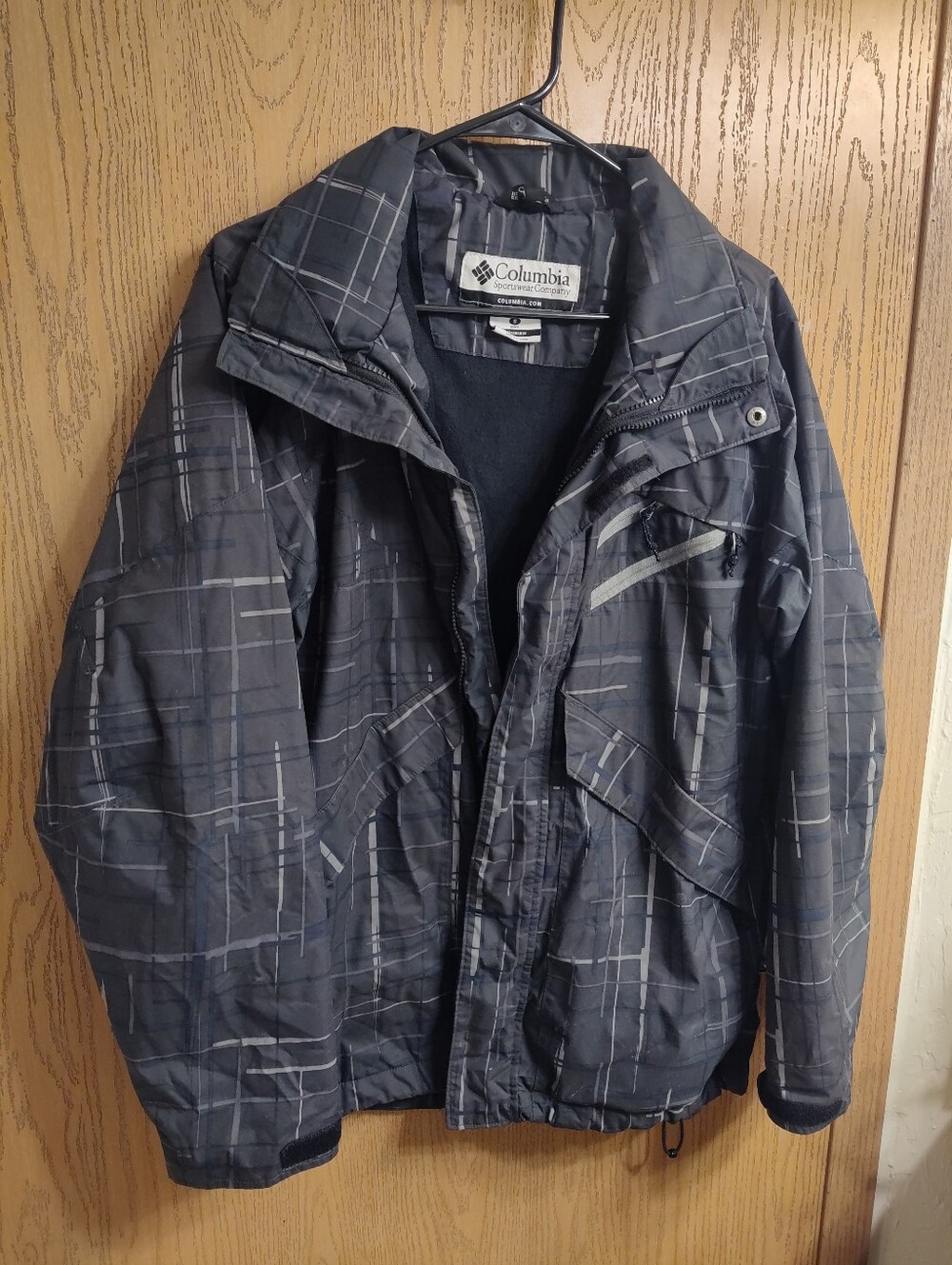 Columbia Men's Dark Gray Plaid Raincoat
